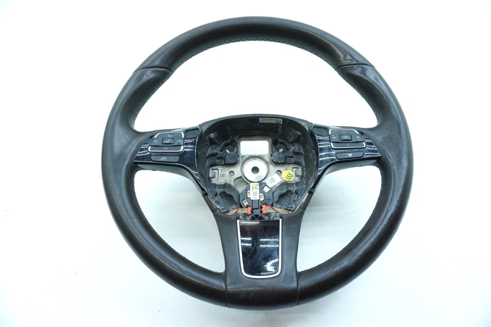 2011-2014 VOLKSWAGEN TOUAREG 3 SPOKE STEERING WHEEL W/ AUDIO PHONE SWITCH OEM - Image 1 of 4