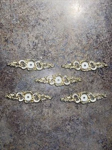 Placas de respaldo de perilla tiradora cajón vintage provincial Hollywood Regency - Imagen 1 de 3