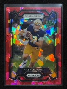 Riley Leonard 2024 Panini Prizm DP - Rated Prospect Red Cracked Ice Prizm #106 - Picture 1 of 4