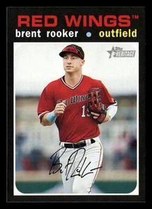 Brent Rooker 2020 Topps Heritage Minor League #69 Rochester Red Wings A's ROOKIE - Picture 1 of 2