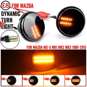2x Dynamic Black Led Side Indicator Repeater Light For 90-15 Mazda MX-5 NA NB NC - Picture 1 of 4