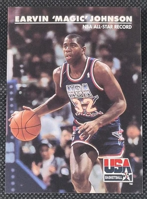 1992 Skybox Magic Johnson USA Basketball NBA All Star Record HOF No. 34 - Image 1 of 4