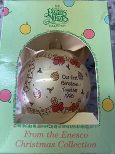 1996 Precious Moments Our First Christmas Together Enesco Glass Ball Ornament - Picture 1 of 6