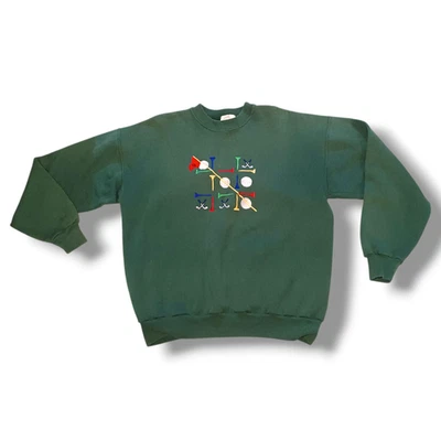 Vintage Peanut Butter & Jelly Golf Tic Tac Toe Sweatshirt-Large-Embroidered-90s - Image 1 of 4