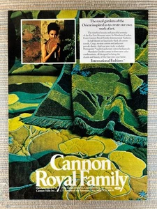 Cannon Royal Family Mandarin Gartentuch Tagesdecke Laken 1973 Vintage Print Ad - Bild 1 von 1