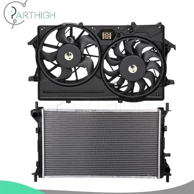 Radiator and Dual Cooling Fan Assembly Car Electric For 2000 01 2002 Ford Focus - Image 1 of 4