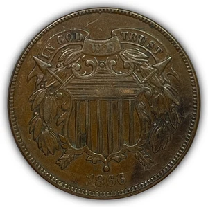 1866 Two Cent Piece Almost Uncirculated AU Coin #27659 - Picture 1 of 3