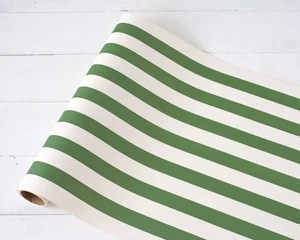 Striped Table Runner - Dark Green Paper Table Runner for Patries or Weddings ... - Picture 1 of 8