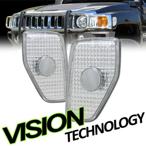 For 05/06-10 Hummer H3/09-10 H3T Chrome Front Fender Side Marker Lights Lamps ks - Picture 1 of 2