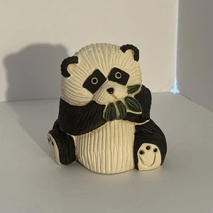 1980s Artesania Rinconada Panda Bear Eating Leaves Animal Series #54 Uruguay - Picture 1 of 6