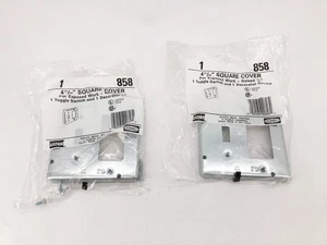 Lot of 2 New Hubbell 858 Square Covers Toggle Switch/ GFCI 4-11/16" - Picture 1 of 4