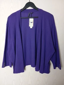 Capsule Debenhams Size 24/26 Cardigan 3/4 Sleeves Purple Open - Picture 1 of 7