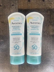 2 Aveeno positiv mineralischer Sonnenschutz Breitspektrum LSF 50 3 flüssige Unzen Ablaufdatum 04/24 - Bild 1 von 3