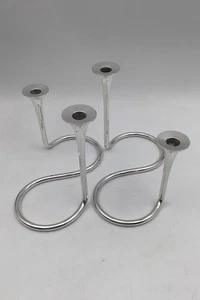 Anton Michelsen Sterling Silver Candlesticks Eigil Jensen (2) - Picture 1 of 5