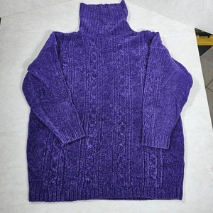 Vintage Casual Corner Womens Medium Purple Knit Acrylic Bulky Heavy Sweater - Picture 1 of 12