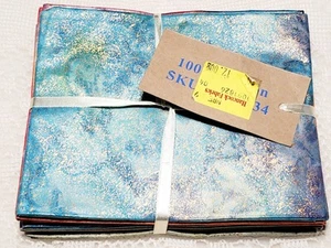8 Fat Quarters Blau Grün Gold Beige Koralle Stoff FQ Strand 100% Baumwolle Schimmer - Bild 1 von 22