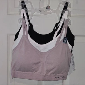 Nautica 3pk Active Athletic Lounge Sports Comfy Bras Bralettes Plus Size 1X New - Bild 1 von 11