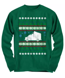 Ambulance Ugly Christmas Sweater emt paramedic - Long Sleeve Tee - Picture 1 of 13