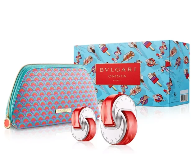 Bvlgari OMNIA CORAL 3 piezas JUEGO DE REGALO 0,5 oz EDT SPR + 2,2 EDT SPR + Bolsa de belleza (---- Foto 1 de 1