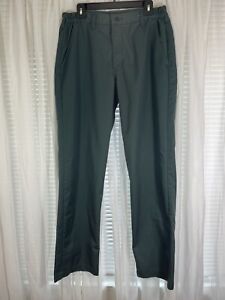 Red Kap Men's Work Pants Size 35/36 Spruce Green Side-Elastic Inserts PT60SG0