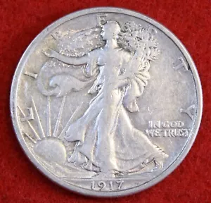 Moneda de medio dólar Walking Liberty 1917-S (Rev) 90 % plata XF circulada WL512 - Imagen 1 de 2