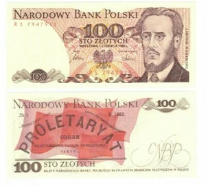 1986 Poland 100 Zlotych Banknote UNC P143e - Picture 1 of 1