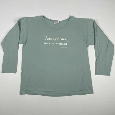 Vintage Virginia Woolf Quote Long Sleeve Shirt Anonymous Was A Woman Adult Large - Image 1 of 4