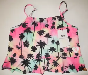 HURLEY Tankini Bathing Suit TOP Palm Tree Multicolor UPF50+ Youth 14/16 NWT - Picture 1 of 4
