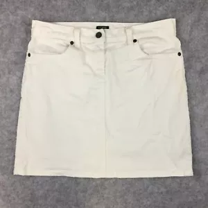 J. Crew Knee Length Denim Skirt, Women's 4 (White) - Picture 1 of 7