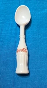 Coca-Cola Eislöffel Löffel 1998 Kunststoff weiß mit roter Schrift - Bild 1 von 4