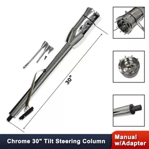 Hot Rod GM Chrome 30" Column Tilt Manual Steering Column w/ Adapter No Key - Bild 1 von 5