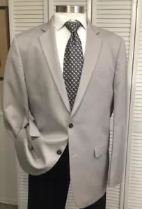 BANANA REPUBLIC MENS GRAY COTTON LINEN SPORT COAT JACKET BLAZER SIZE: 46L - Picture 1 of 14
