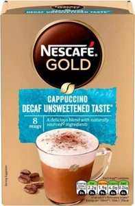 Nescafe Gold Cappuccino Decaf unsweetened Taste Instant Coffee Sachets (8 x 15g) - Picture 1 of 5