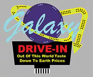 GALAXY DRIVE-IN RISTORANTE CARTELLONE PUBBLICITARIO SEGNO-SCALA FLASH, FRECCE, ALTRO - Foto 1 di 1