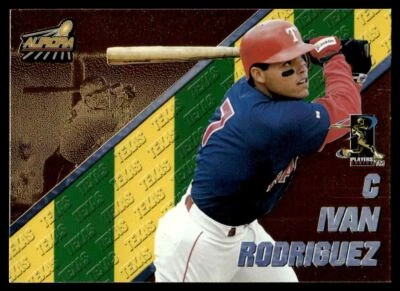 1998 PACIFIC AURORA PENNANT FEVER Ivan Rodriguez Texas Rangers #20 - Image 1 of 2