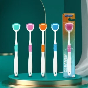 Tongue scraper cleaner brush Oral Care tounge cure bacteria fresh breath Random - Picture 1 of 14