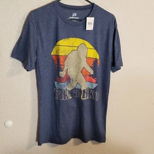 Verwaschenes schwarzes Herren T-Shirt Gr. M blau Take a Hike Grafik - Bild 1 von 7