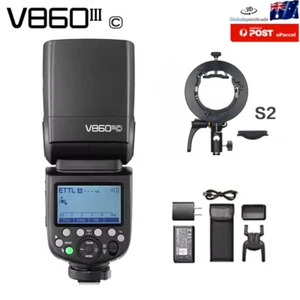 Godox V860III V860III-C TTL Speedlite Camera Flash for Canon + S2 Flash Bracket - Picture 1 of 12