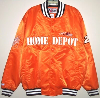 NEW VTG 90's TONY STEWART 20 HOME DEPOT CHASE SATIN RACING NASCAR JACKET M RARE! - Image 1 of 4