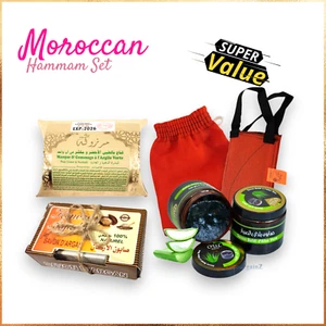 Jabón Negro Natural Marroquí Beldi Exfoliante Kessa Verde Mascarilla Facial Hammam Set - Imagen 1 de 23