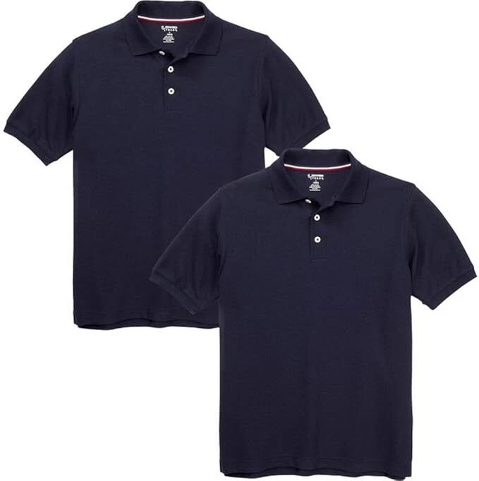 French Toast Boys Short Sleeve Polo School Uniform Navy 2 Pack - Image 1 of 1