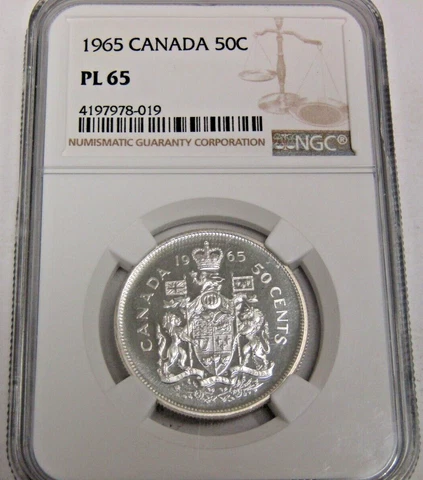 1965 Canada 50C Prooflike Half Dollar NGC PL65 Cover