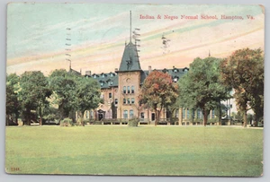 Indian & Negro Hampton Normal and Agricultural Institute VA Postcard HBCU 1910's - Picture 1 of 5