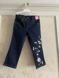 NWT Gymboree Parisian Rose Girls Embroidered Ankle Length Jeans 4 - Picture 1 of 3