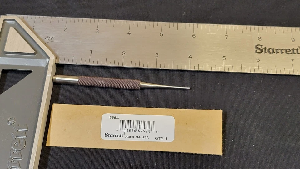 Starrett 565B 4" longitud total, 11/16" longitud del pasador, 3/32" diámetro del pasador Foto 1 de 1