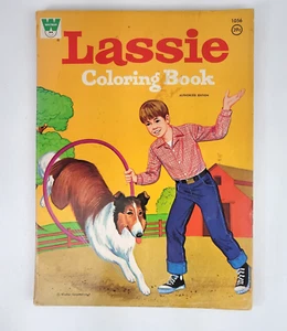 1972 Lassie Coloring Book TV Show 126 Illustrations 14 Colored Whitman - Picture 1 of 22