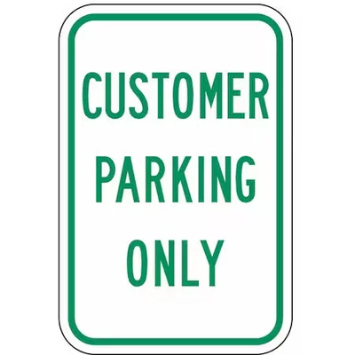 Lyle Rp-116-12Ha Customer Parking Sign, 12" W, 18" H, English, Aluminum, White - Image 1 of 2