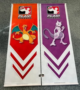 Pokemon Play TCG Banner Display Bundle Charizard Mewtwo Fabric Trading Card Game - Bild 1 von 12