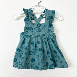 Baby Girl Carter’s Just One You Green Floral Pinafore Overall Dress Size 3M - Picture 1 of 4