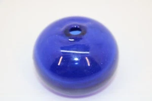 Vintage Hand Blown Glass Cobalt Blue Sphere Ball Bud Weed Vase - Picture 1 of 5